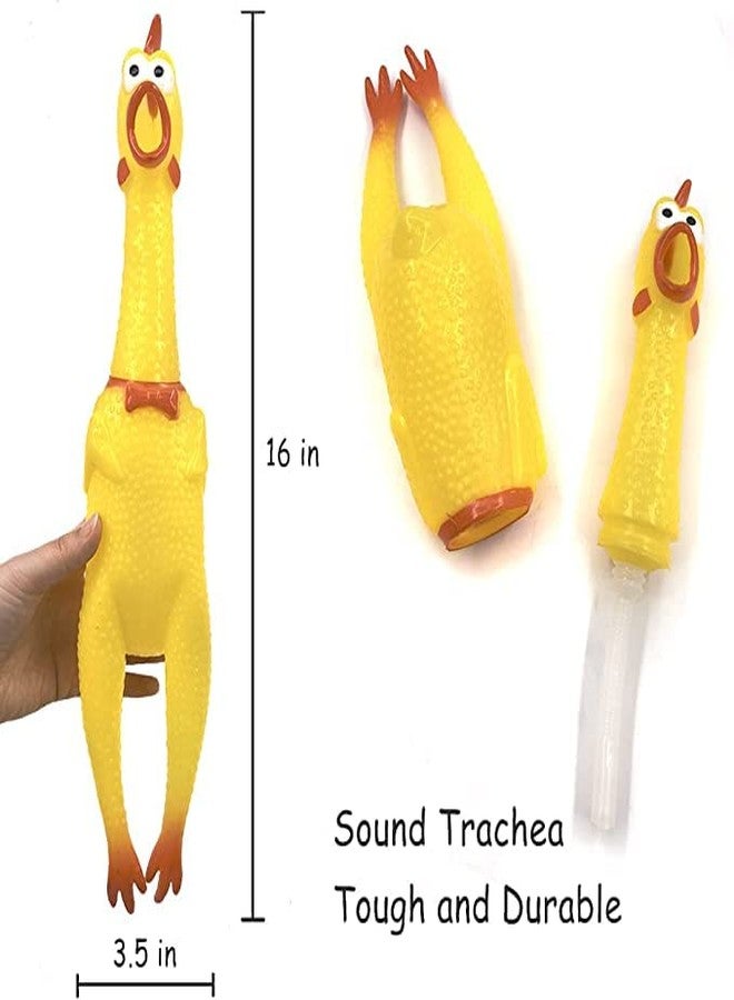 Pups&Pets Screaming Chicken Rubber Toy - 15 Inch Squawking Squeeze Squeaky Molar Chicken Toy for Puppies and Dogs (Pack of 1) - Image 3